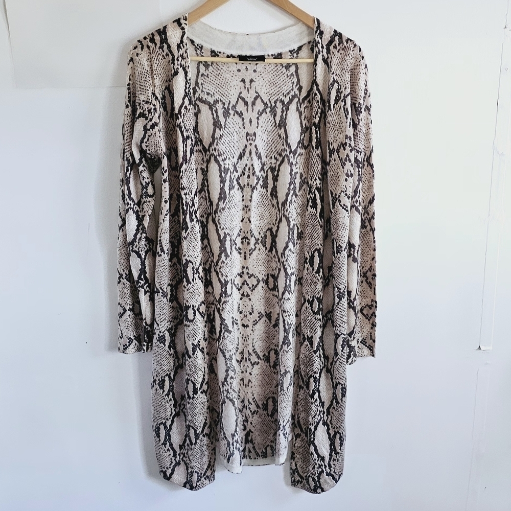 VICI Snake Print Open Front Long Sleeves Women's Cardigan Size M